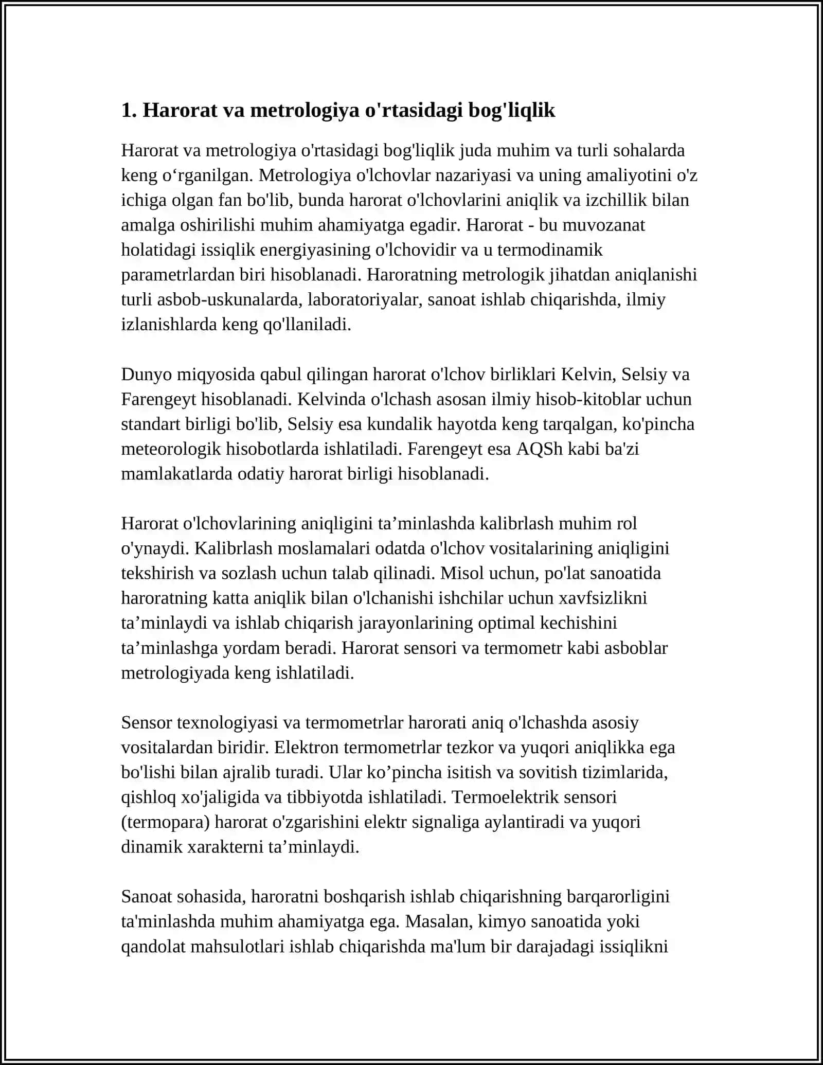 HARORAT VA BOSHQA TASHQI OMILLARNING METROLOGIK XUSUSIYATLARGA TA'SIRI 4
