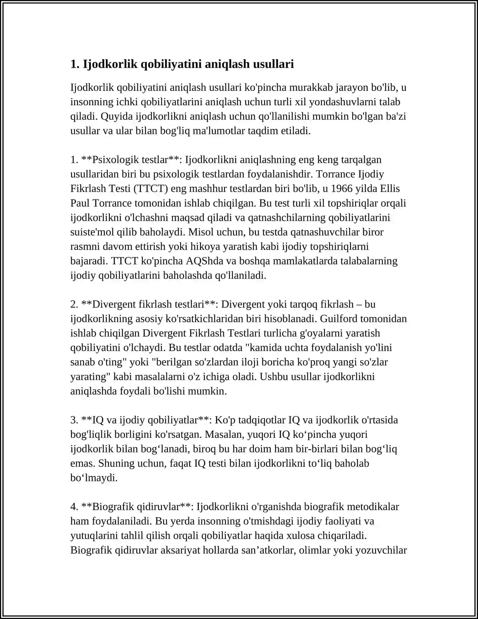 MUSIQA MASHG'ULOTLARIDA TARBIYALANUVCHILARNING IJODKORLIK QOBILIYATINI LOYIHALASHTIRISH VA ULARNING RIVOJLANISHINI DIAGNOSTIK TAHLIL QILISH(GURUHLAR KESMIDA) 4