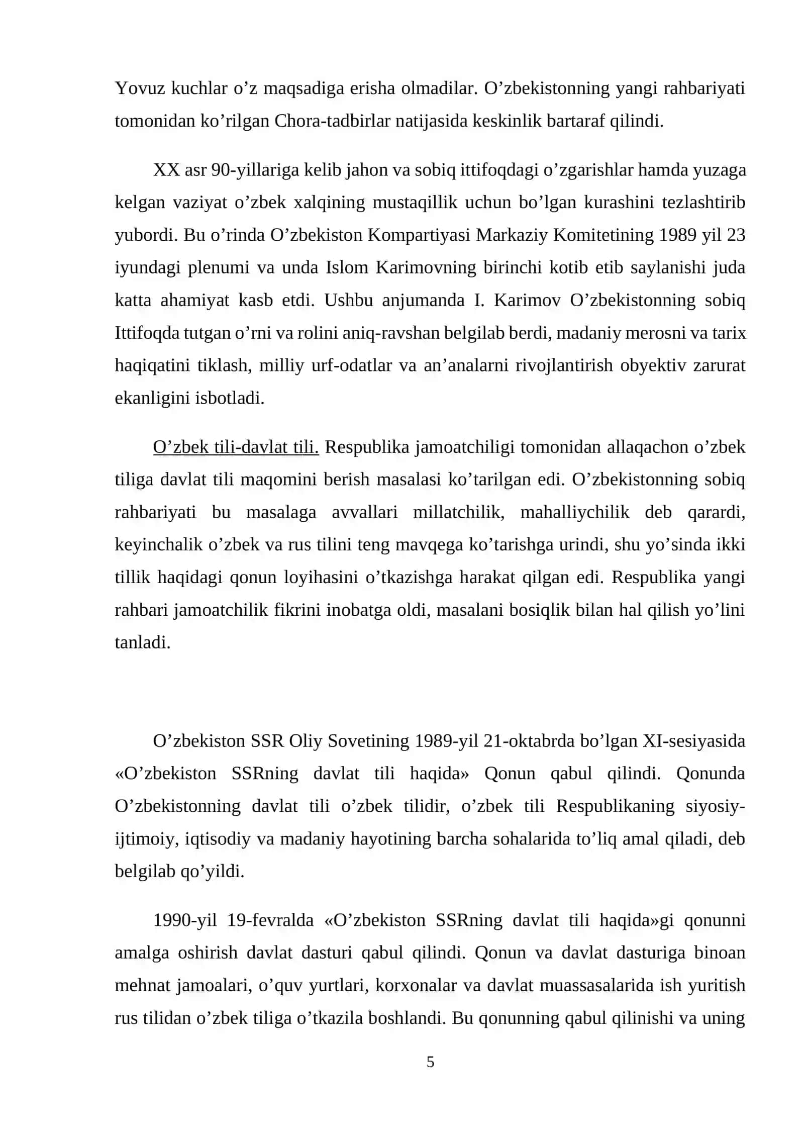 Mustaqillikka erishish arafasida O`zbekistondagi ijtimoiy-siyosiy jarayonlar 4
