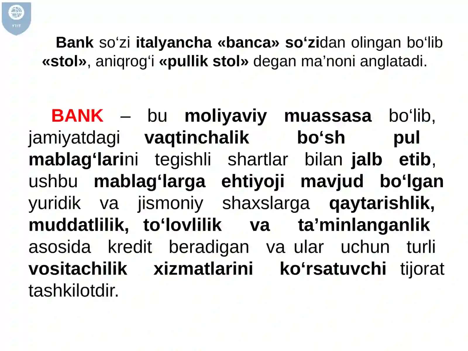 Banklarning kelib chiqishi va bank tizimi. 4