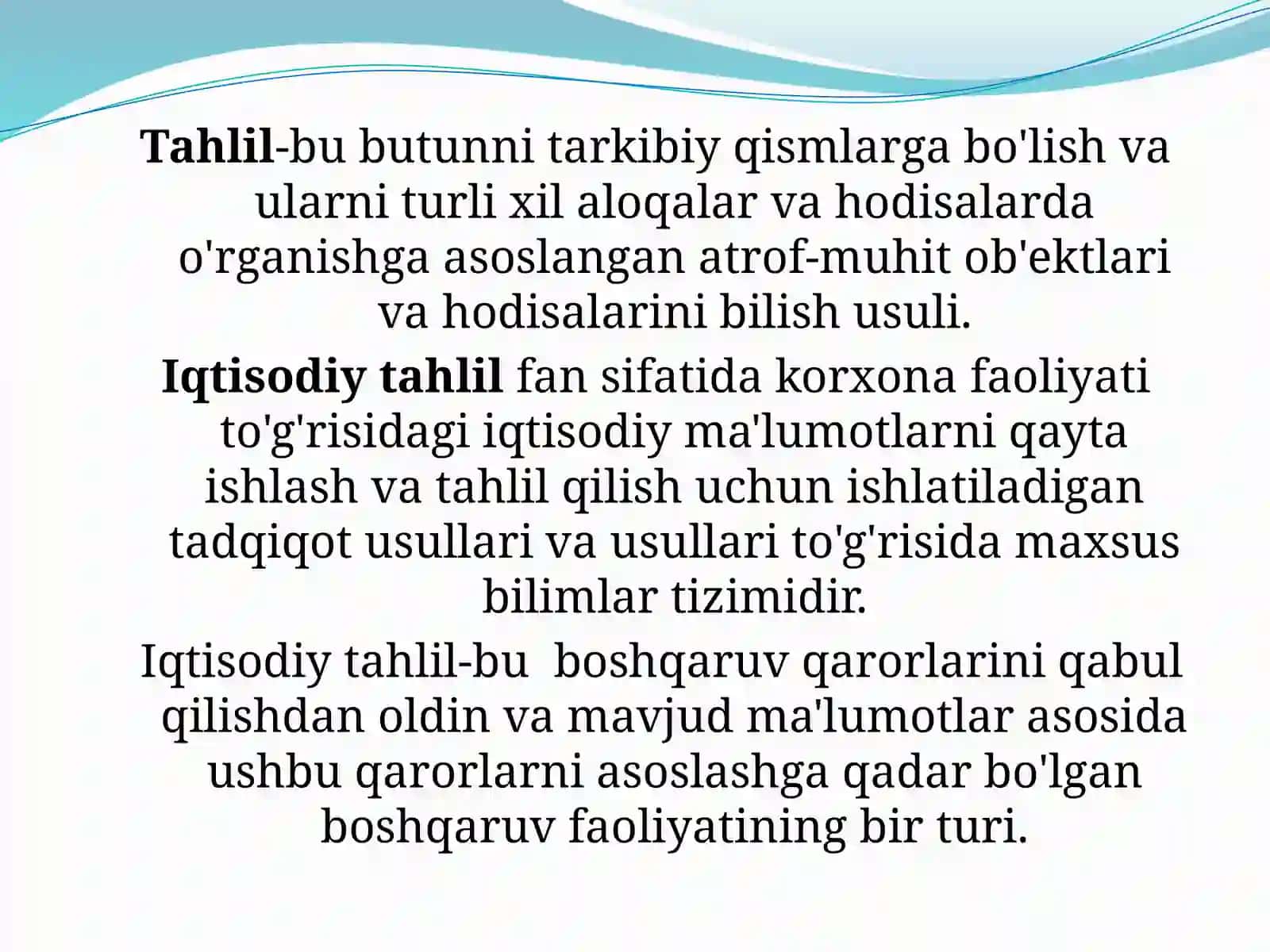 Iqtisodiy tahlilning predmeti,asosiy vazifalari va prinsiplari 4