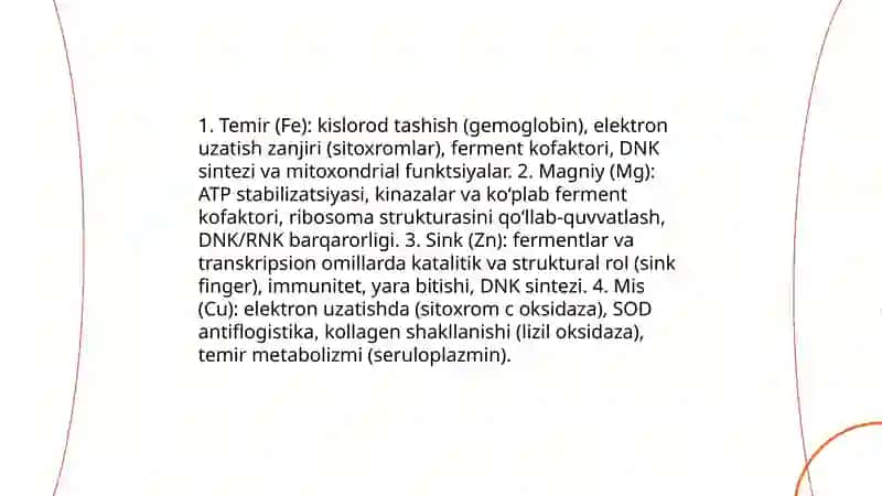 Hujayraning biokimyoviy tashkil topishi:asosiy elementlar va biomalekulalar 4