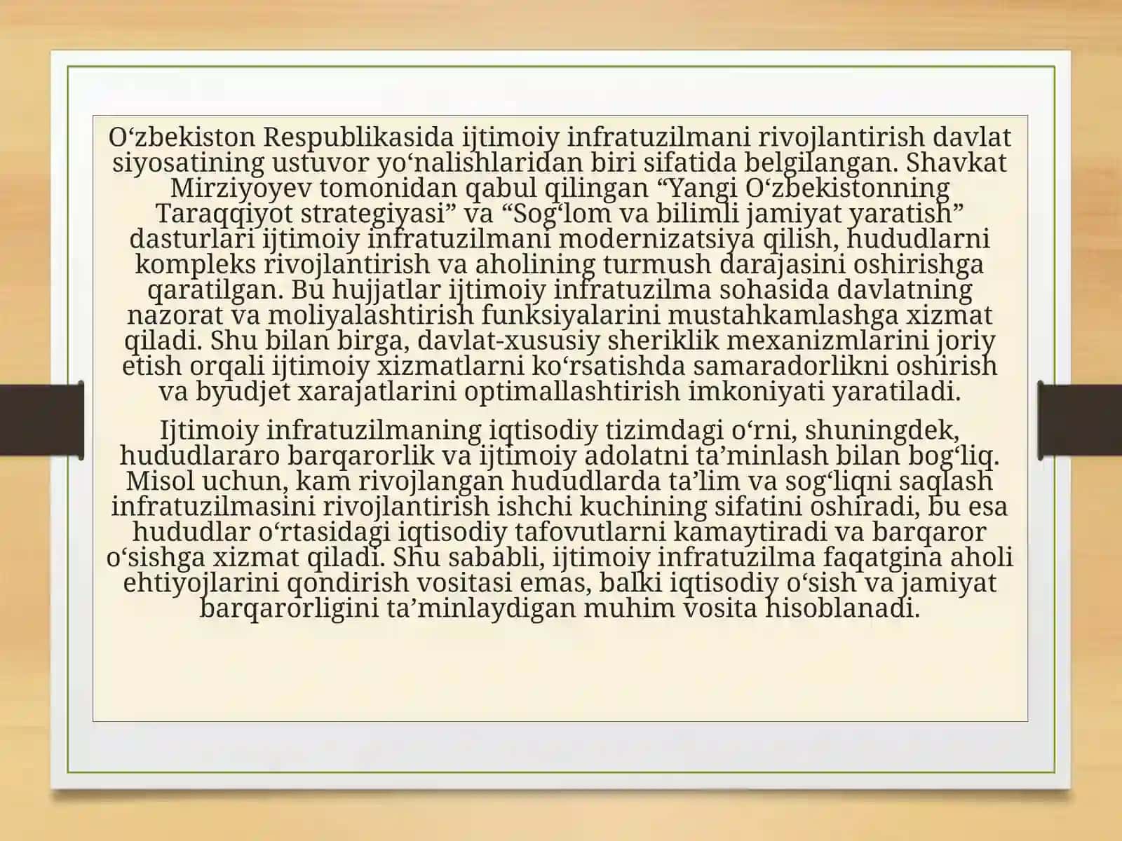 Ijtimoiy infratuzilmalarining boshqa infratuzilmalariga ta'sir mexanikasini baholash 4