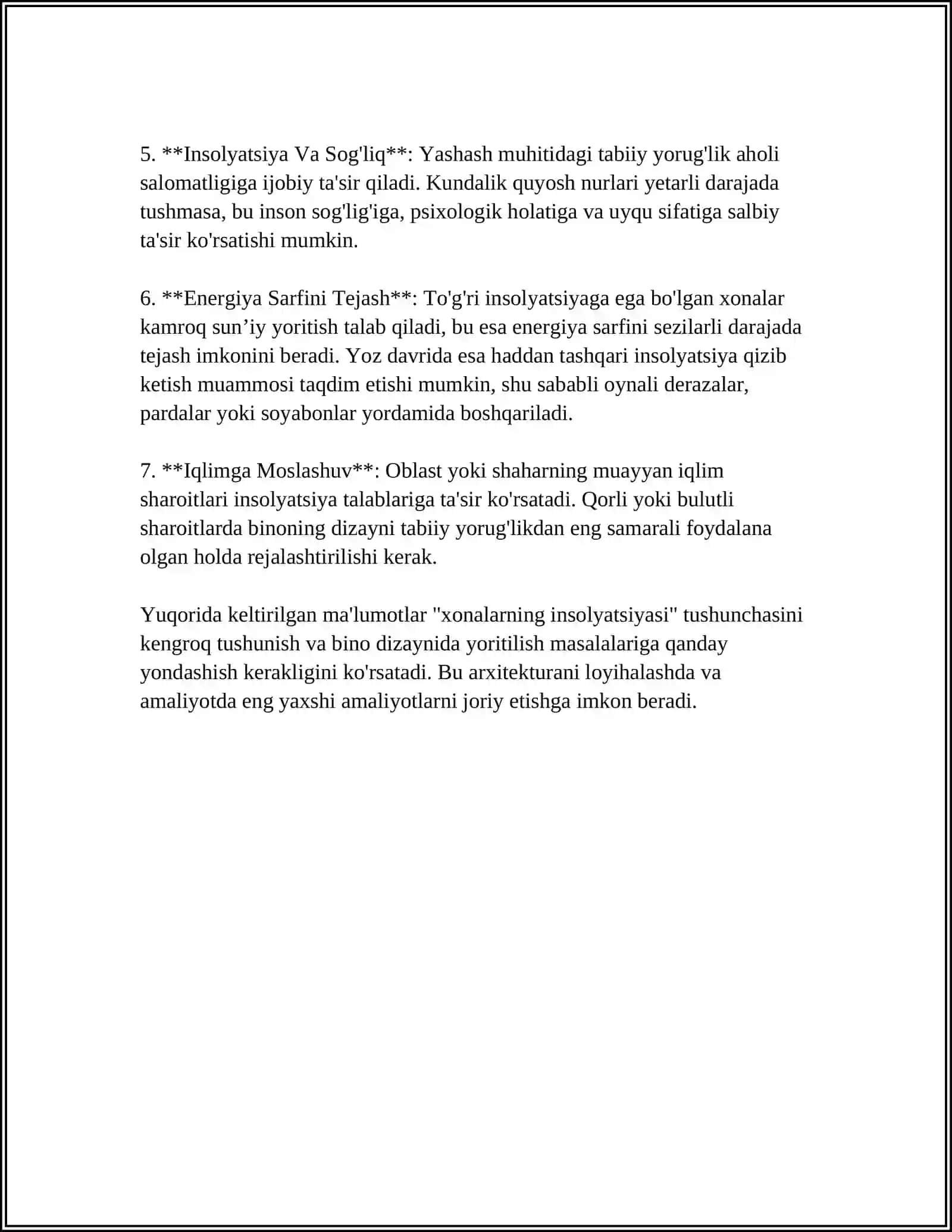 Xonalarning Insolyatsiyasi Haqida Tushuncha 4