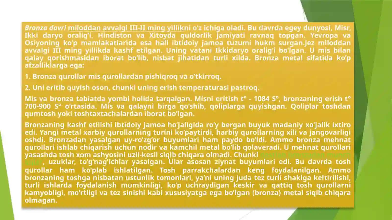 So‘nggi bronza davri Yodgorliklari 4