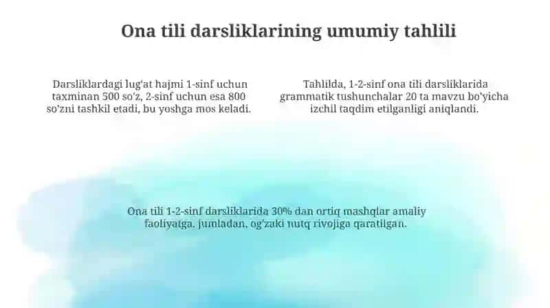 Ona tili 1-2-sinf õqish darsliklarini tahlili 4