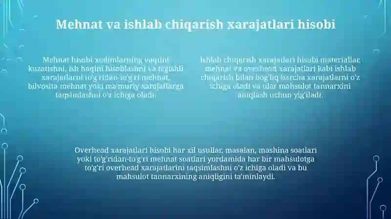 Ishlab chiqarish jarayonining hisobi 4
