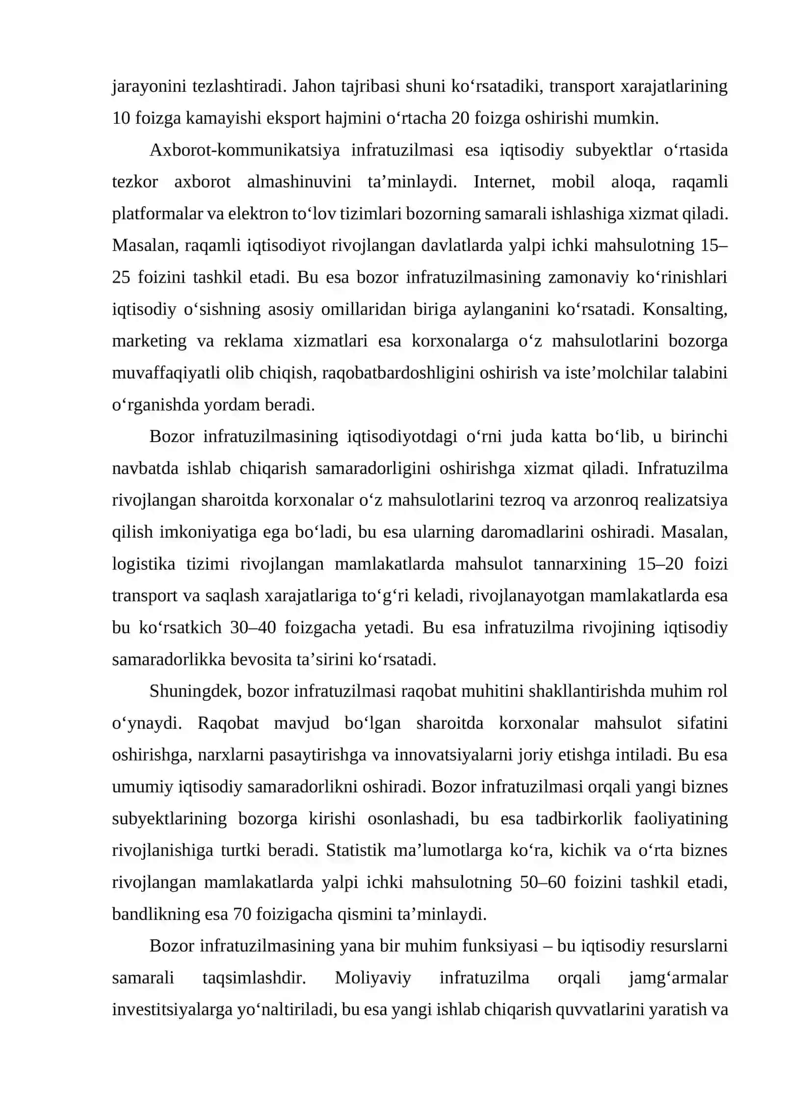 Bozor infratuzilmasining rivojlantirish mexanizmlari 4