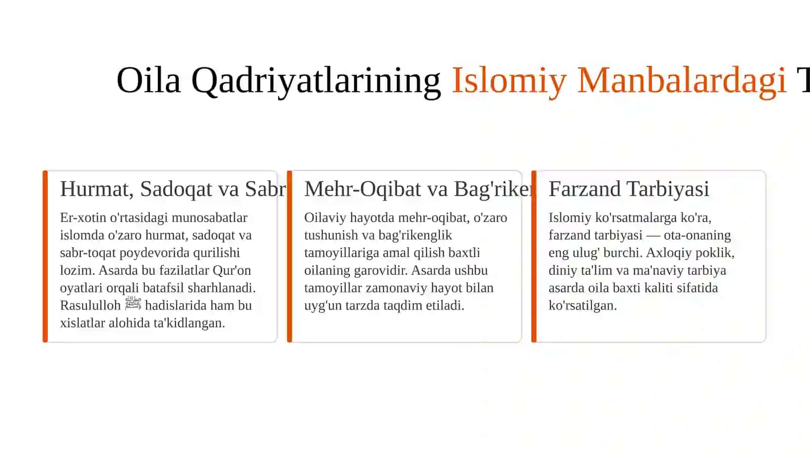 Shayx Muhammad Sodiq Muhammad Yusufning"Baxtiyor Oila"Asarida Islom Qadriyatlarining Talqini 4