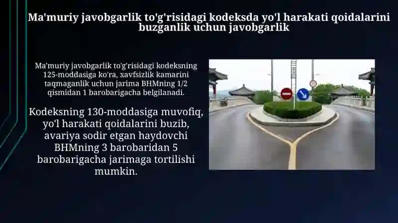 Yoʻl harakatini tartibga solishning huquqiy asoslari 4