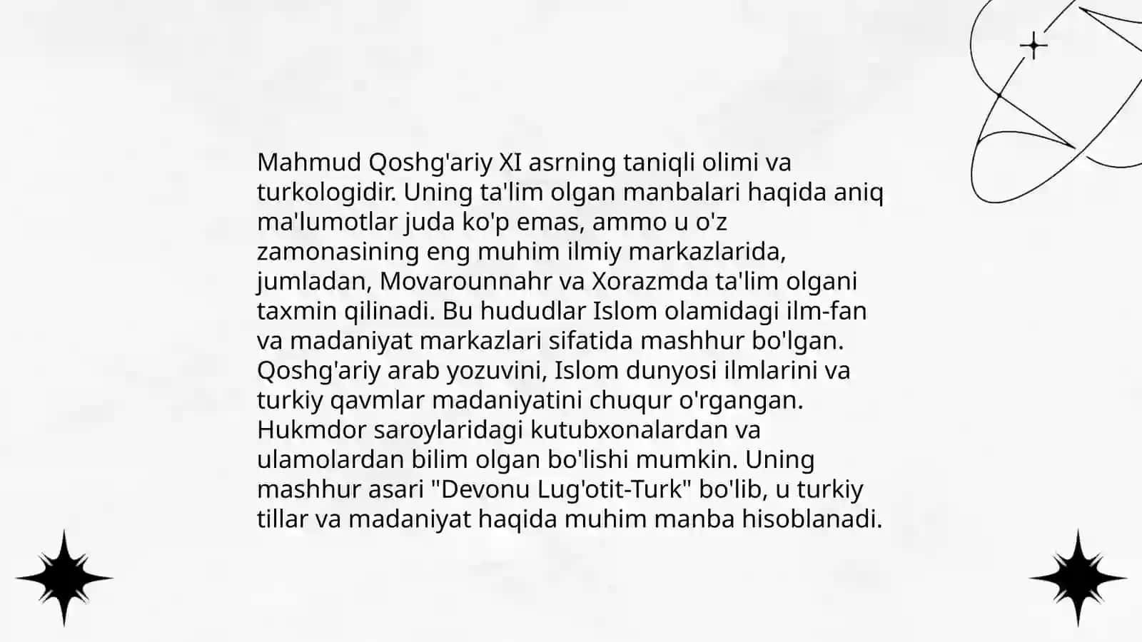 Mahmud Qoshg'ariy hayoti va ijodi 4