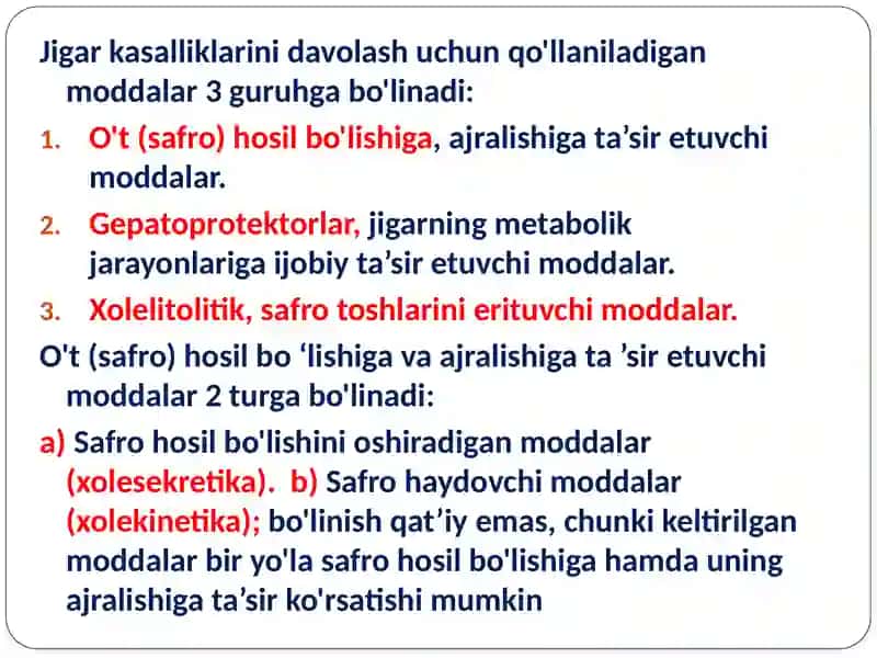 Jigar faoliyati gat'a'siretuvchi vositalar 4