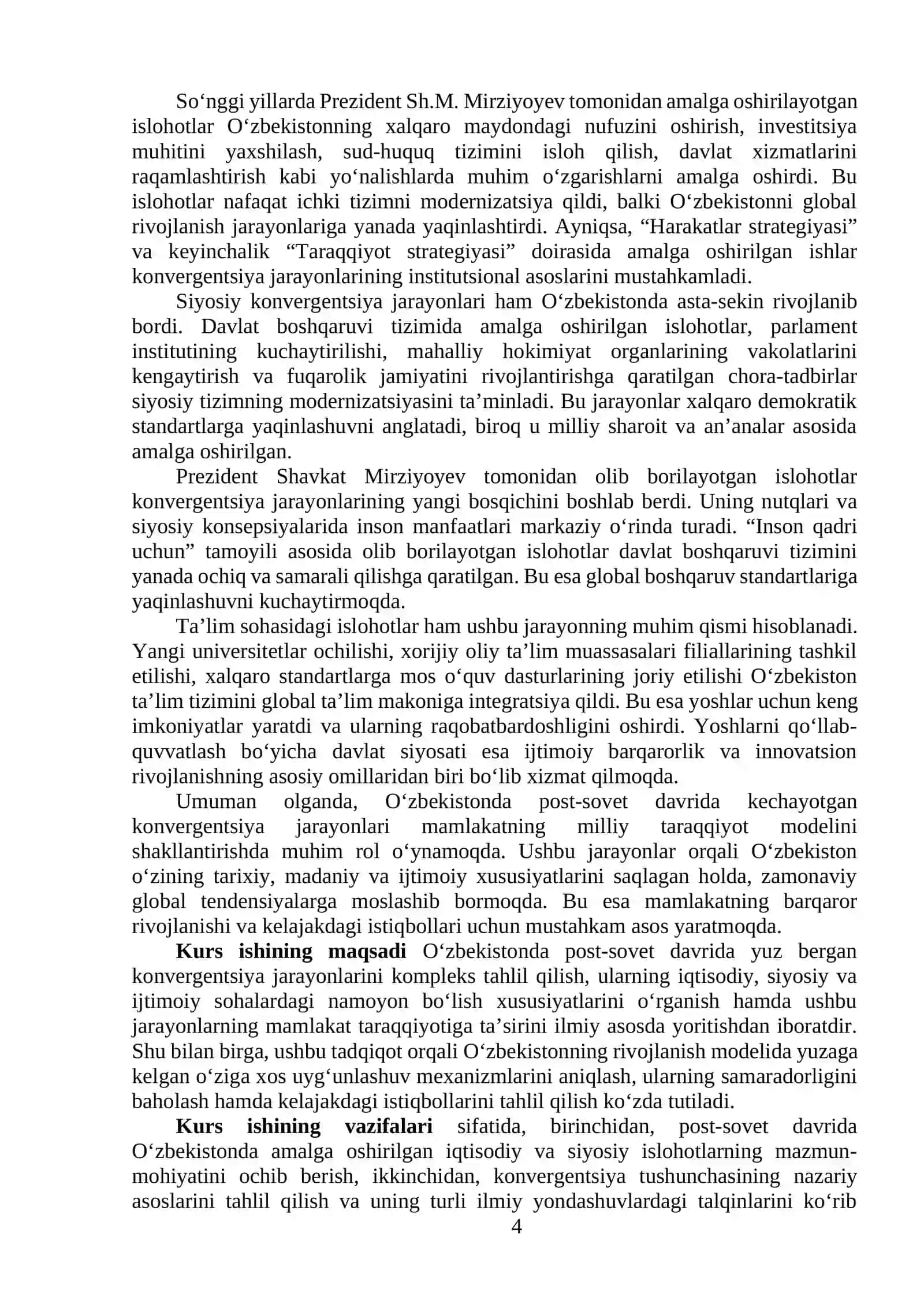 OʻZBEKISTONDA POST-SOVET DAVRIDA KONVERGENTSIYA JARAYONLARI 4