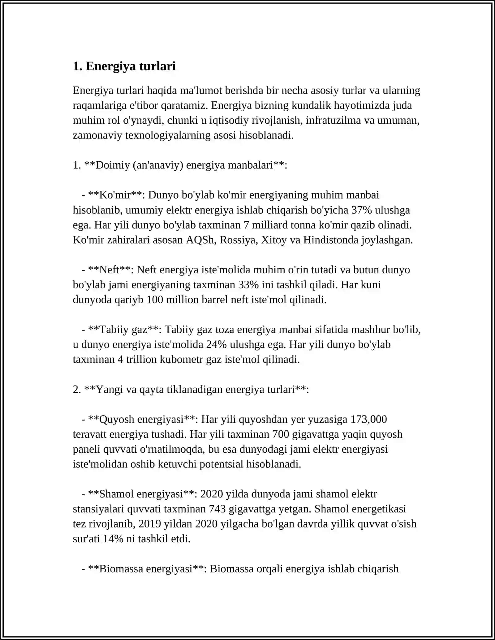 ENERGIYA. MEXANIK ISH. ENERGIYANING SAQLANISH QONUNI.QUVVAT 4