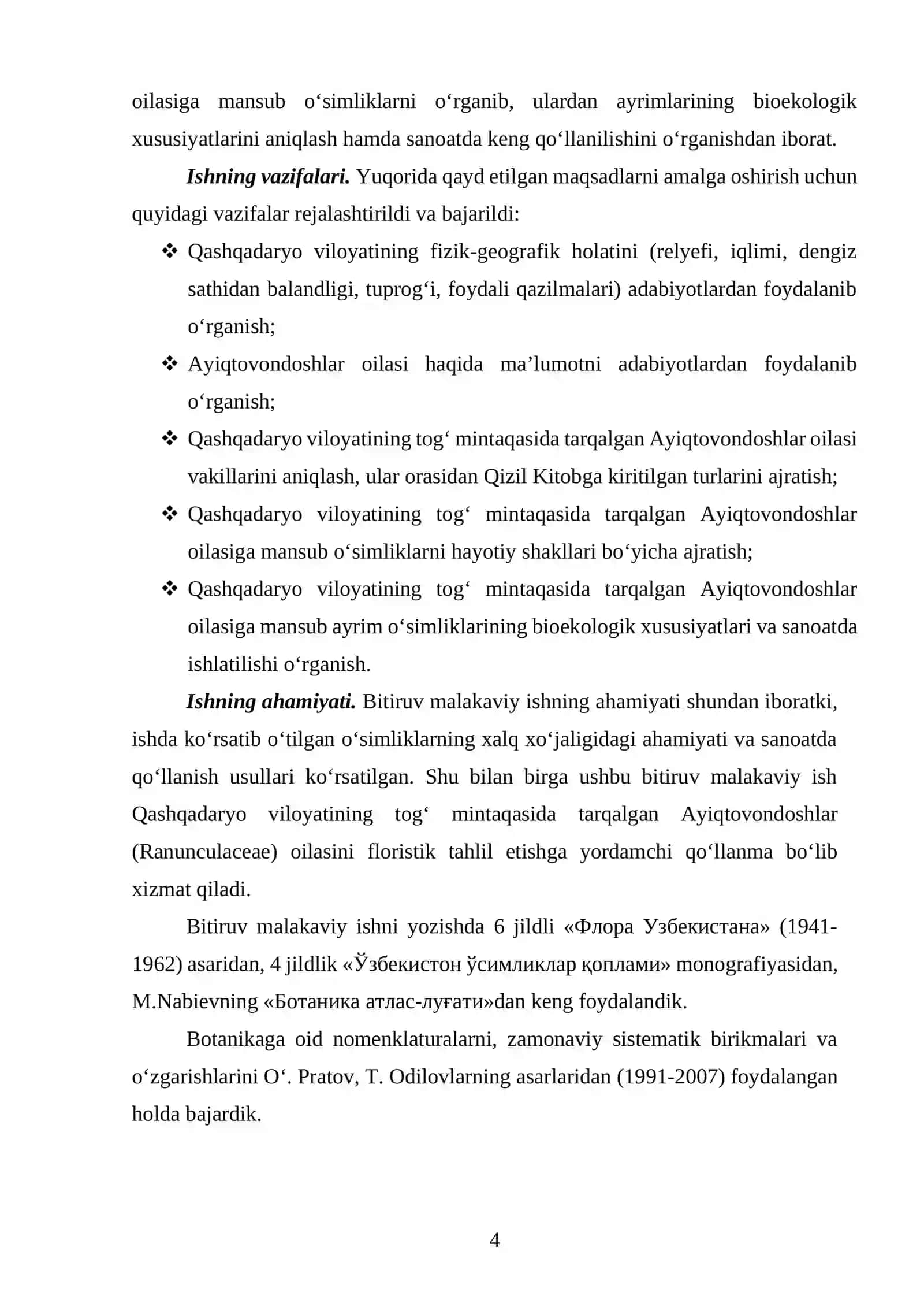 Qashqadaryo xavzasining tog’ mintaqasida tarqalgan ayiqtovondoshlar oilasi vakillarining bioekologik xususiyatlari va sanoatda ishlatilishi 4