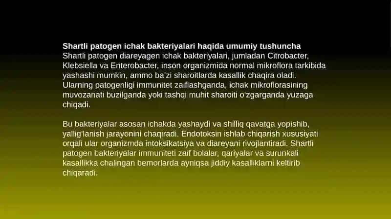 Shartli patogen diareyagen ichak guruhi bakteriyalari 4