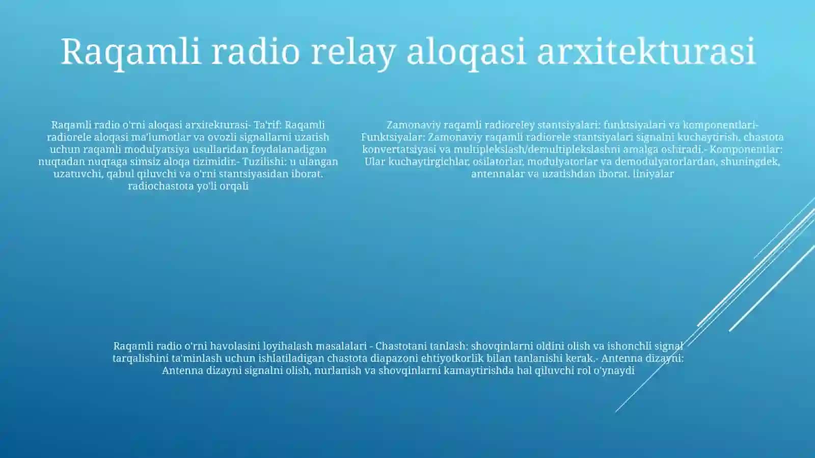 Zamonaviy Raqamli Radiorele Stansiyalarning VazifasiTarkibi 4