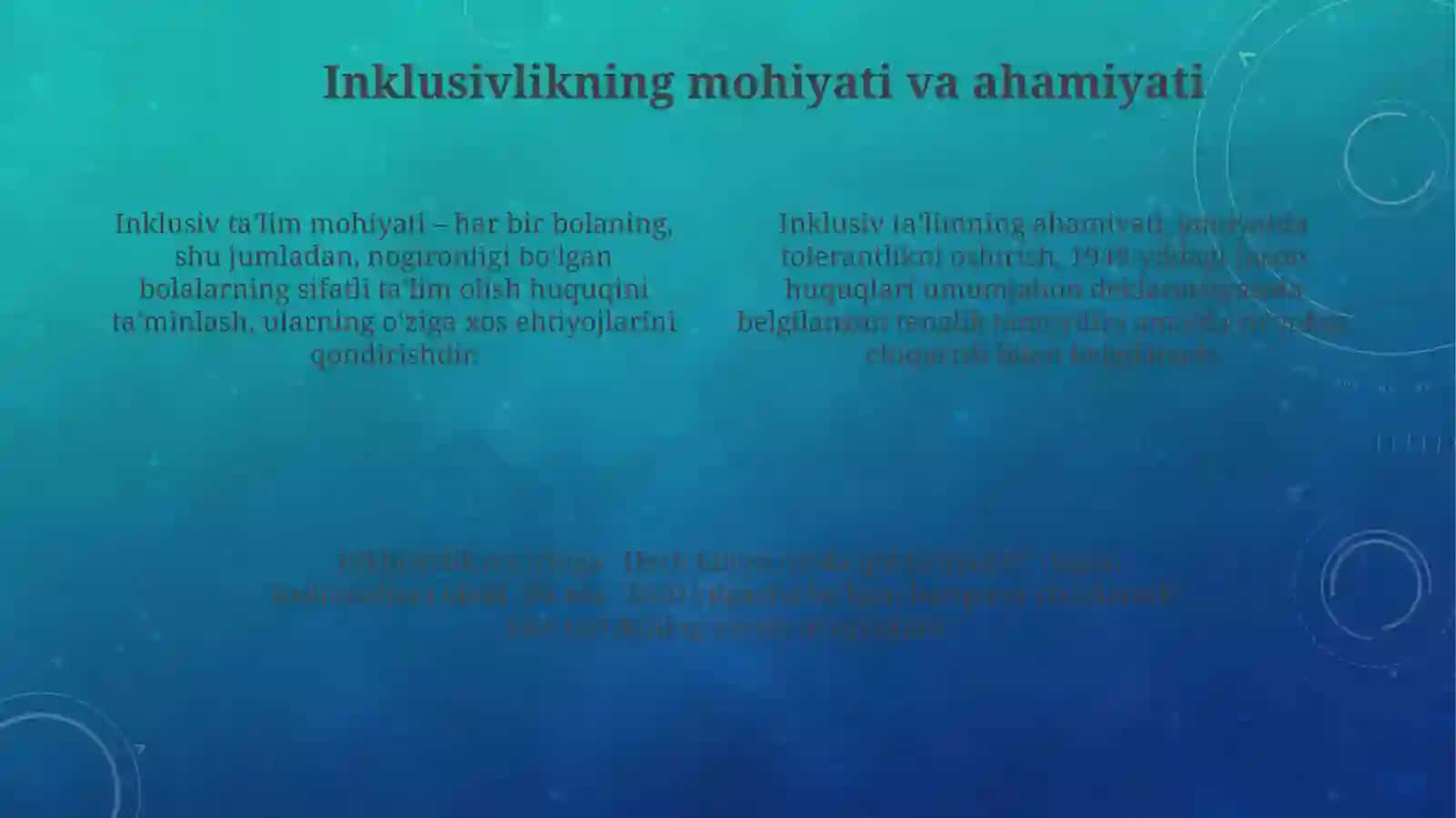 Inklyuziv taʼlim-dunyoqarash va taʼlimiy konsepsiya sifatida 4