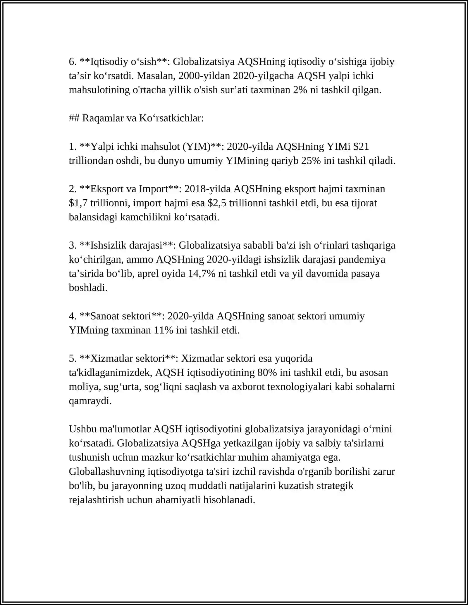 AQSH HOZIRGI ZAMON IQTISODIY QARASHLARI 4