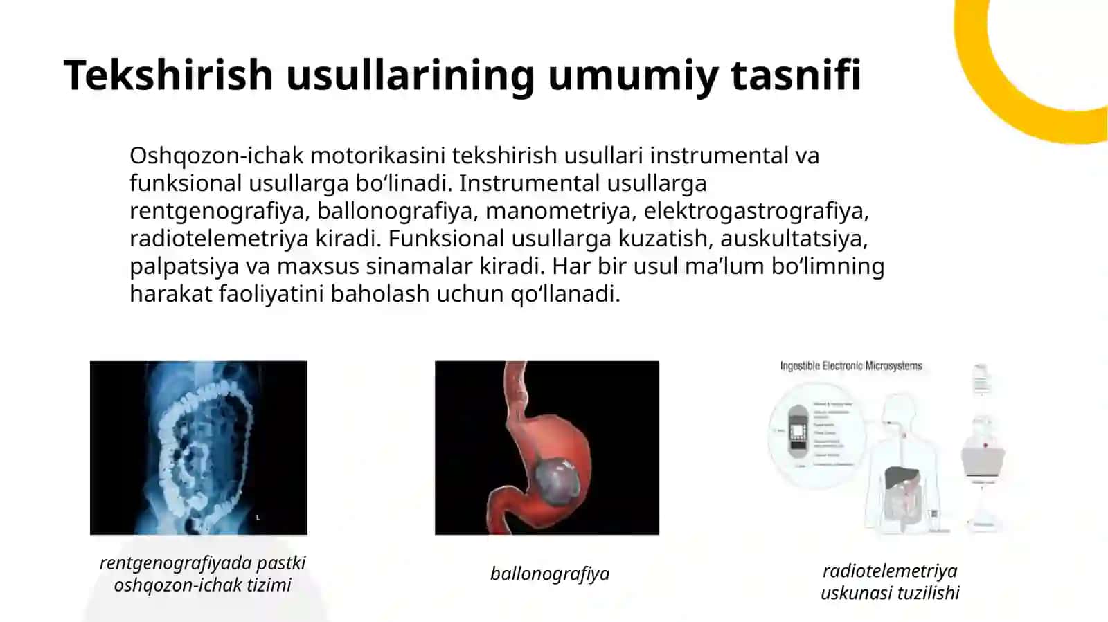 Oshqozon-ichak yo‘lining harakat faoliyatini tekshirish usullari 4