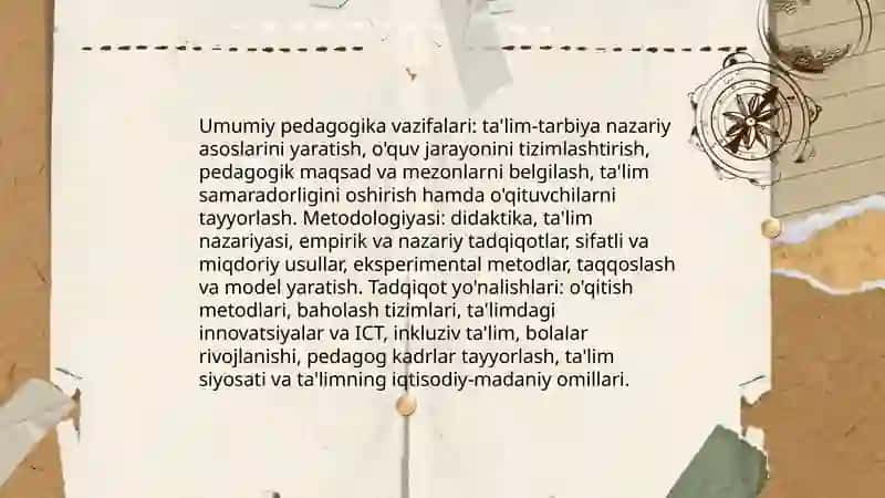 Pedagogika modulining tarmoqlari 4