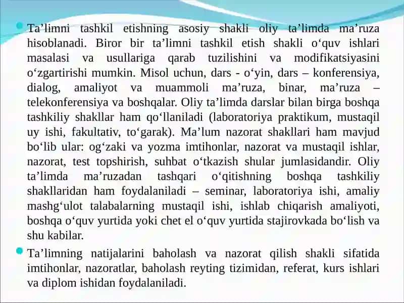 Ma'ruza va mashg'ulot tuzilishi 4