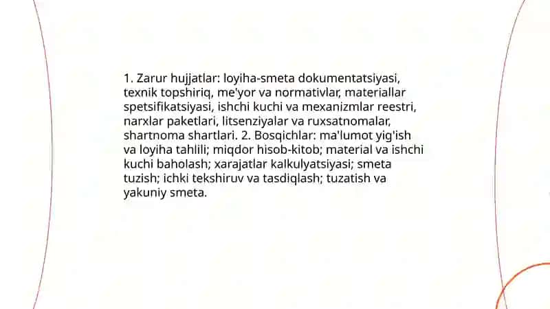 Qurilista baha qaliplesiwi ham smeta jumisi 4