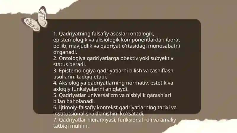 Qadriyat tushunchasining maʼnosi va uning umumiy tavsifi 4