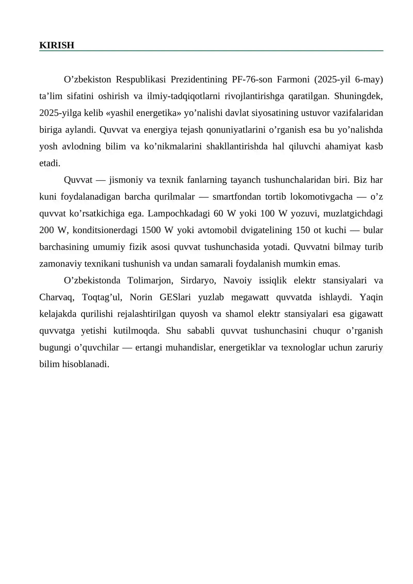 Quvvat va uning birliklari Mikrodars ishlanmasi 4