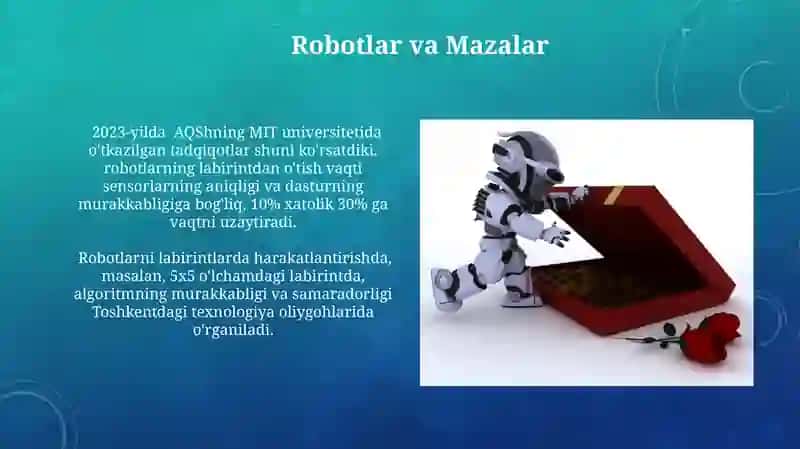Dasturlashni boshlash. Robotni labirint boʻylab harakatlantirish 4