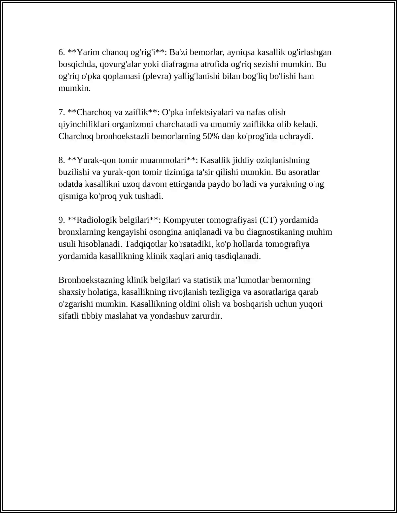 BRONHOEKTATIK KASALLIK KLINIK LABARATOR VA INSTRUMENTAL TEKSHIRISH USULLARI. BRONHOGRAFIYA, BRONHOSKOPIYA 4
