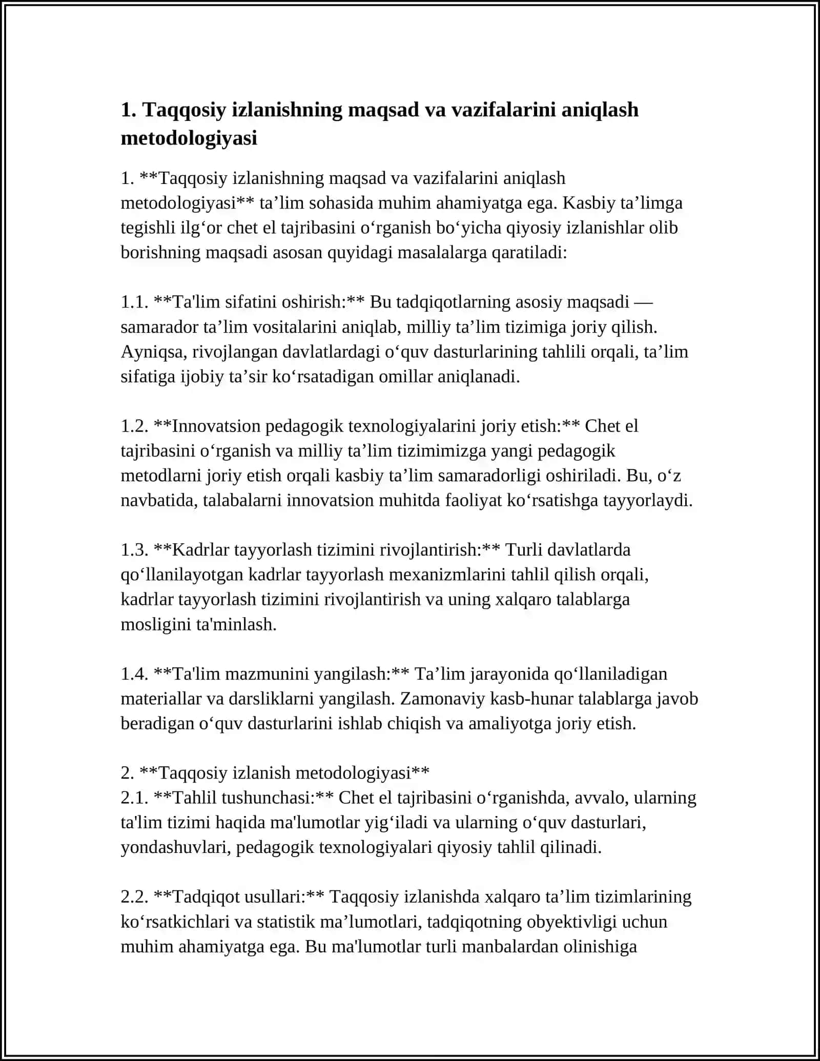 KASBIY TA'LIMGA TEGISHLI ILG'OR CHET EL TAJRIBASINI O‘RGANISH BO‘YICHA QIYOSIY IZLANISHLAR 4