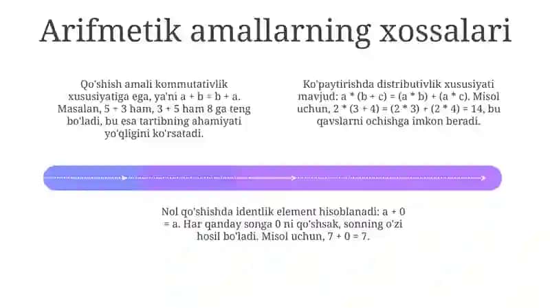 Arifmetik amallar va ularning xossalari 4
