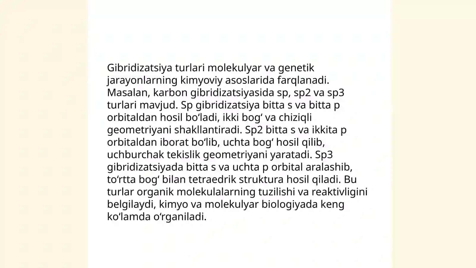 Markaziy ion vakant orbitallarining gibridlanishi 4