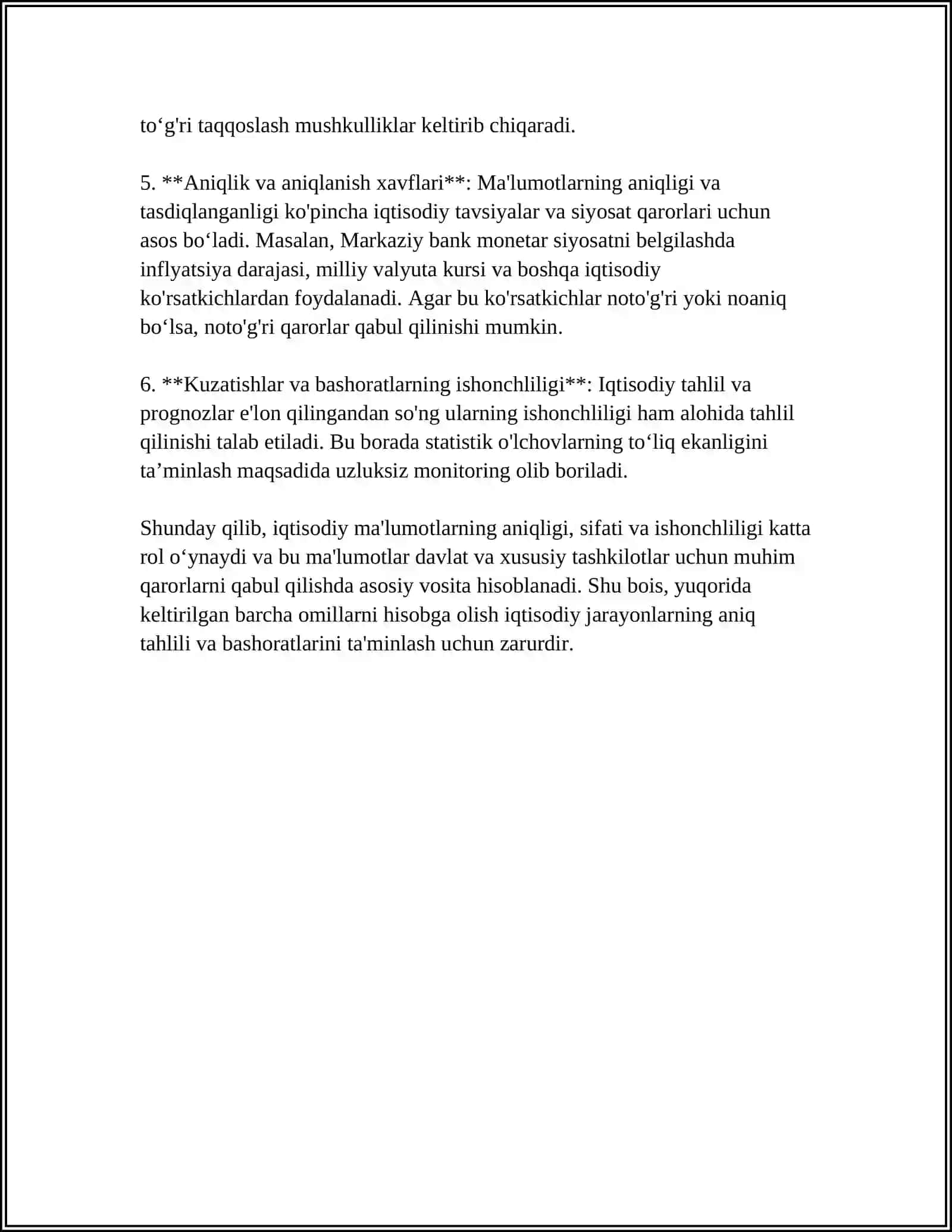 IQTISODIYOT AXBOROTINING TASNIFLANISHI VA XUSUSIYATLARI 4