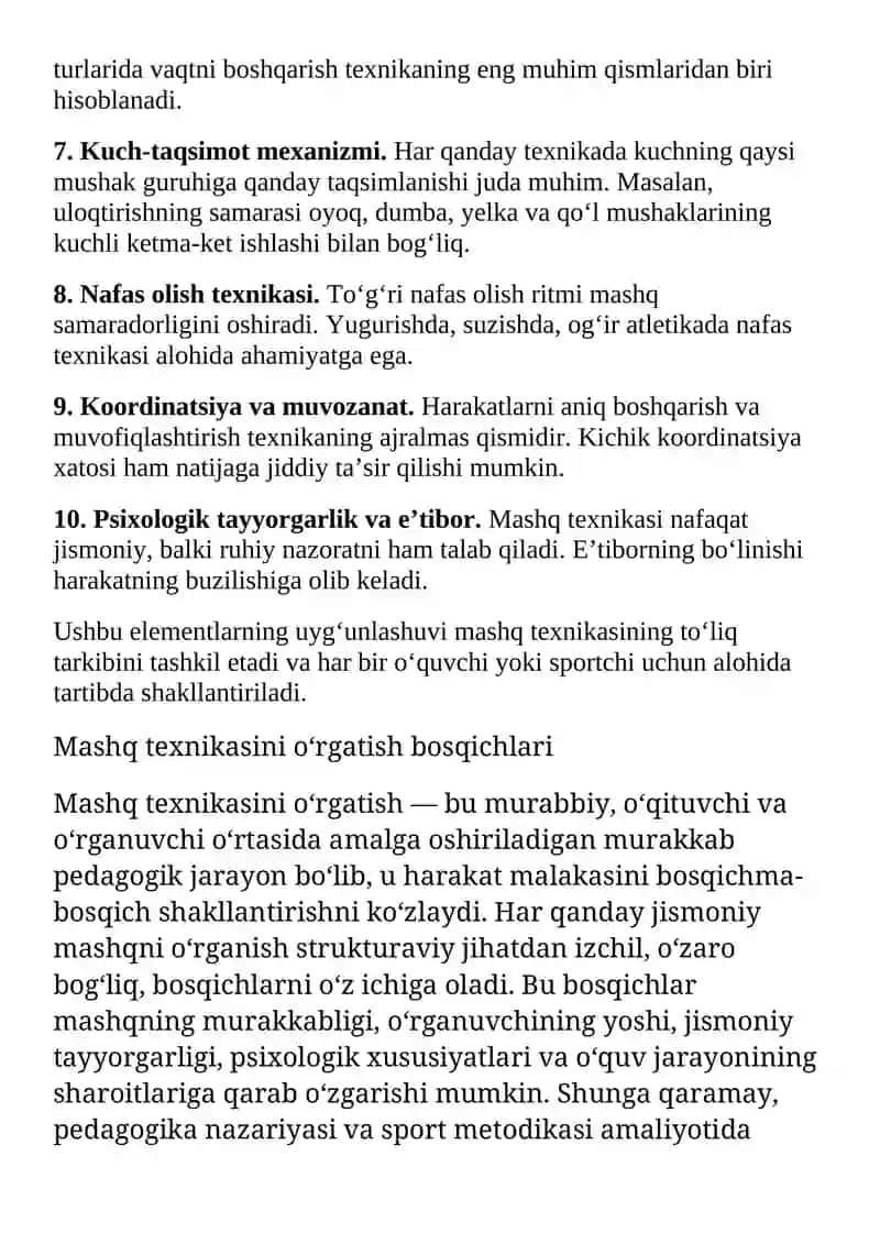 Jismoniy mashq texnikasi 4