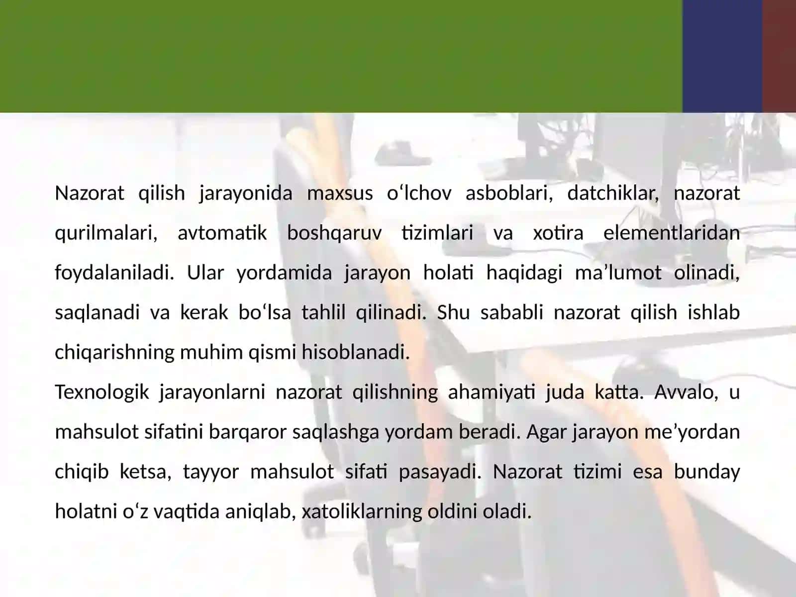 Texnologik jarayonlarni nazorat qilish 4