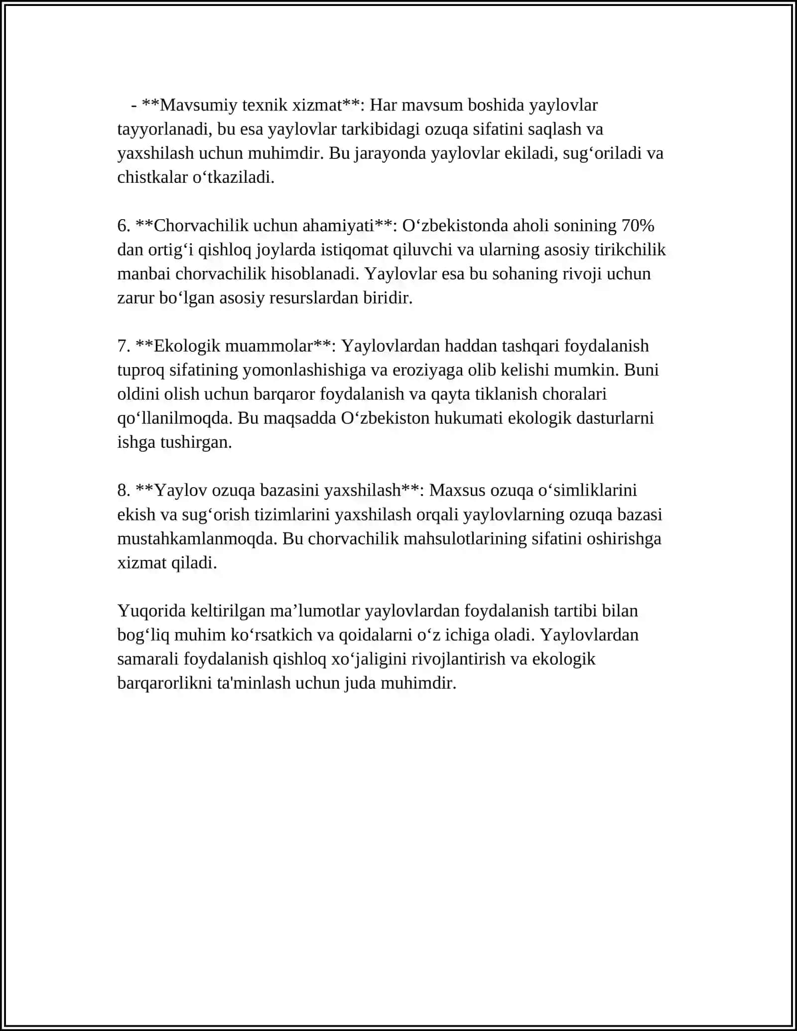 OʻZBEKISTON RESPUBLIKASINING YAYLOVLAR TUĞRISIDAGI QONUN VA QARORLARI 4