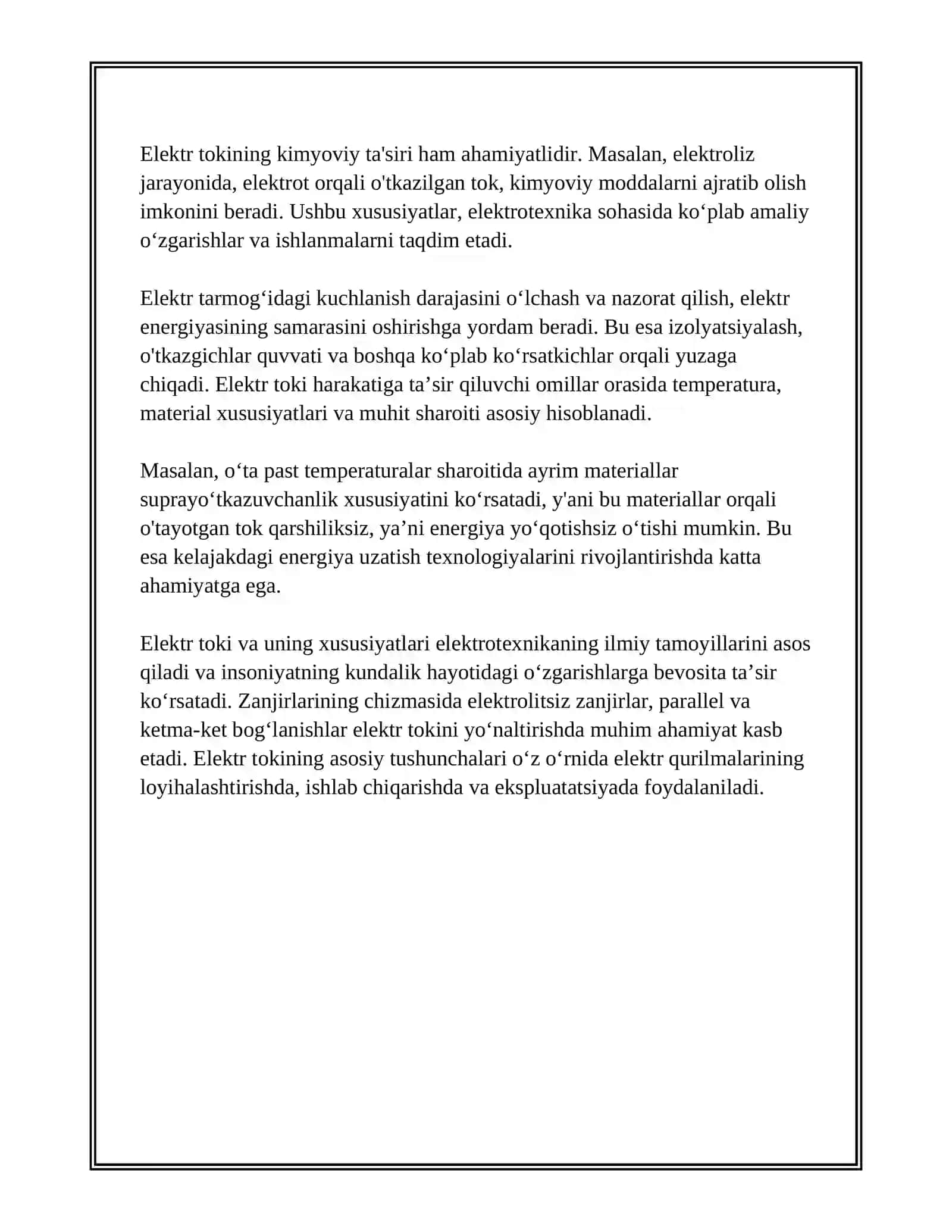 ELEKTROTEXNIKANING ASOSIY TUSHUNCHALARI 4