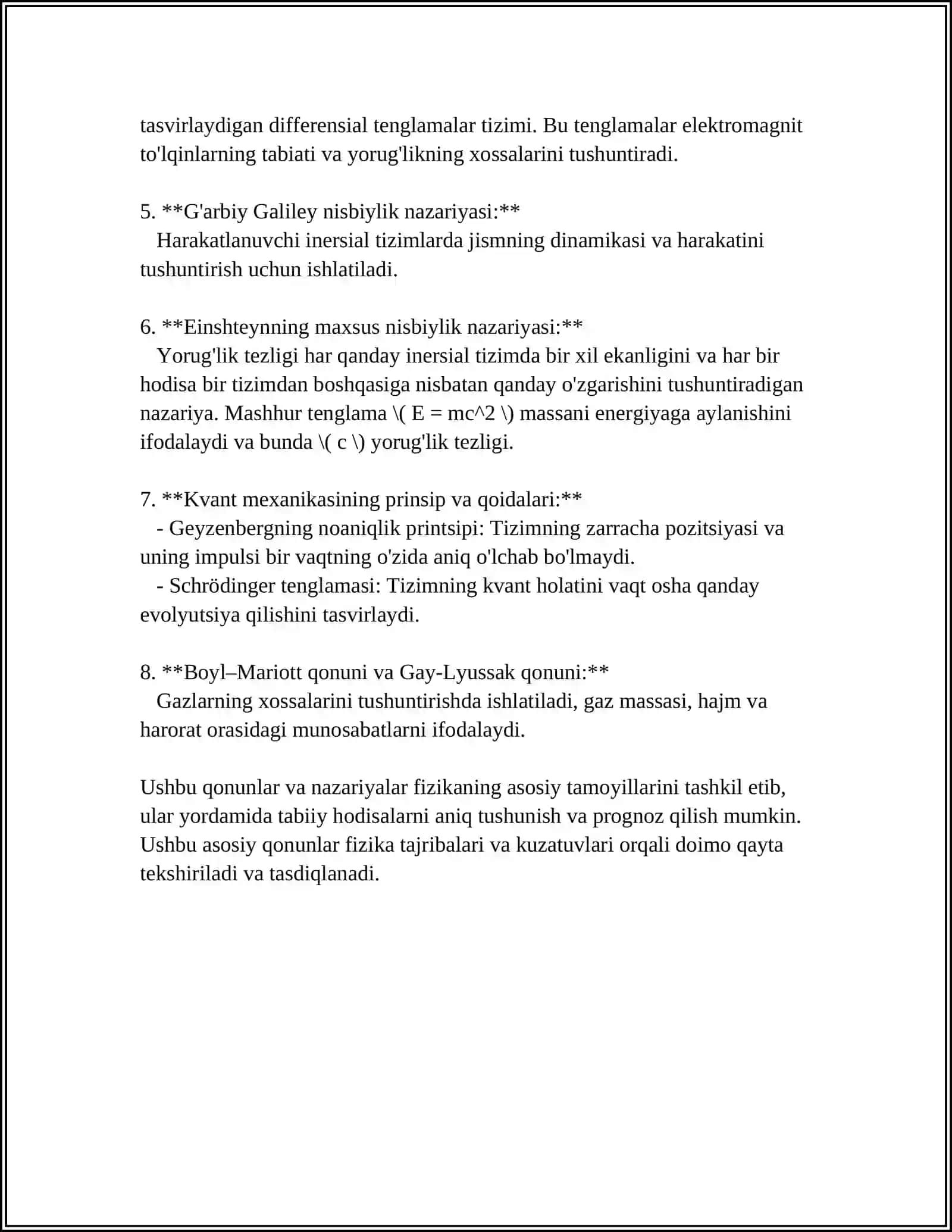 Fizika qonunlari 4
