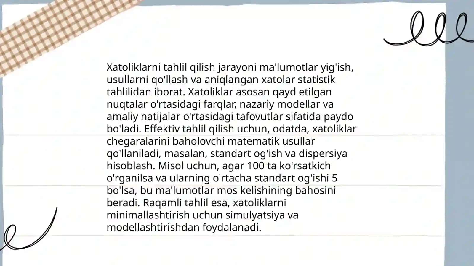 Teng aniqlikdagi o’lchash natijalarini baholash 4