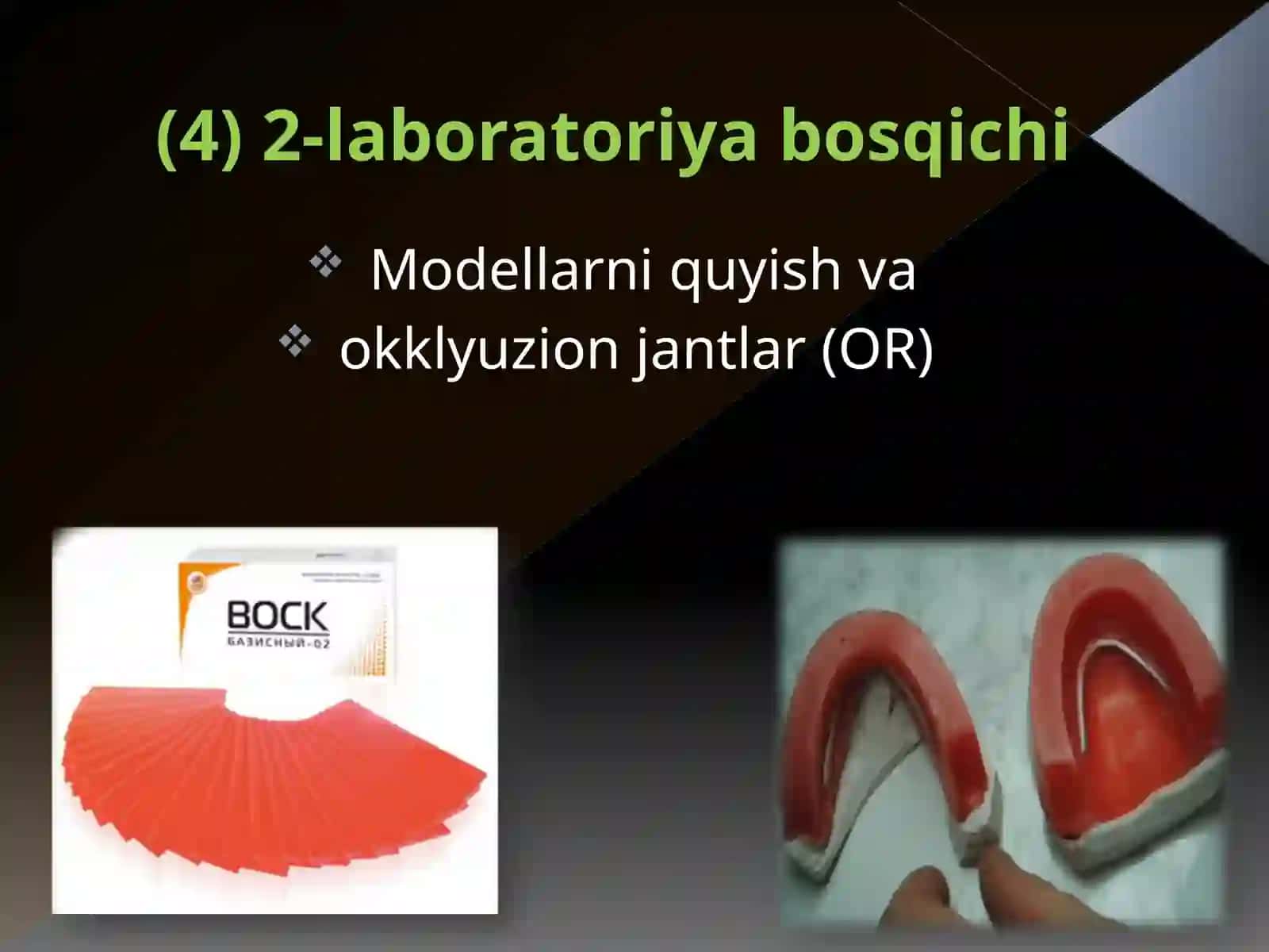 To'liq olib qo'yiladigan tish protezlarini tayyorlashning klinik va laborator bosqichlari 4