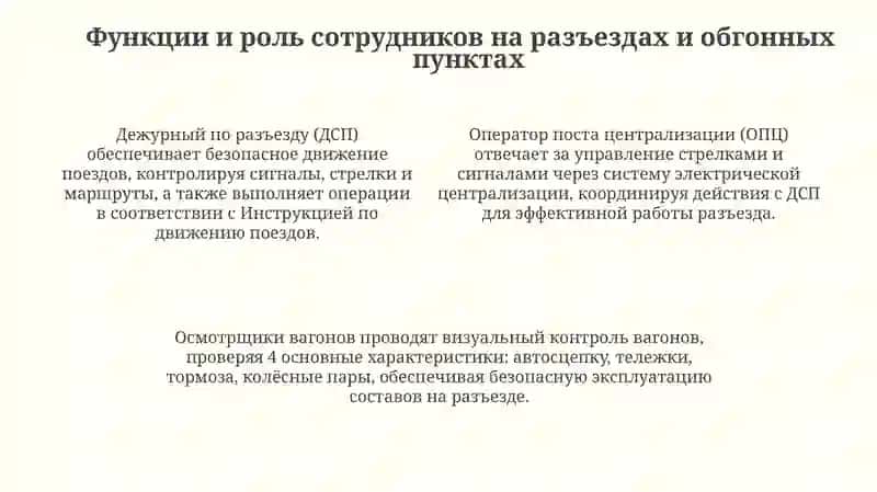 Разъезды, обгонные пункты и организация их работы 4