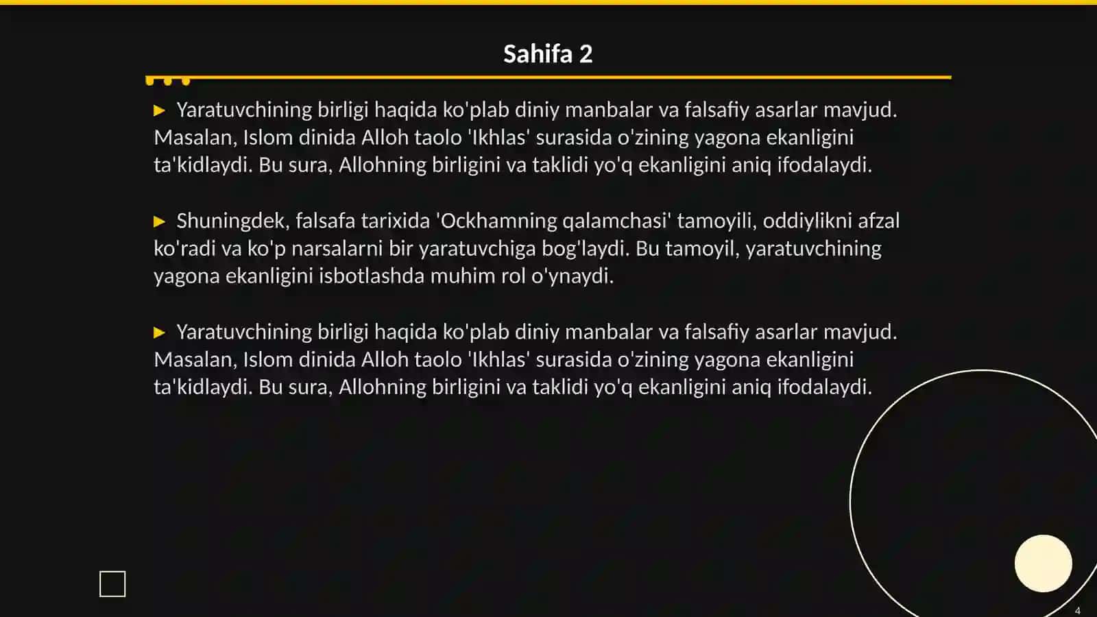Tamanu’ dalili 4