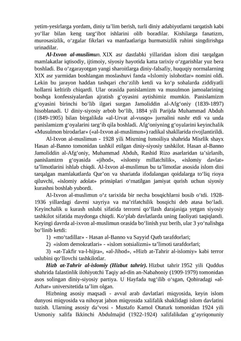 Diniy fundamentalizm, radikalizm va terrorizmning tarixi va yo‘nalishlari 4