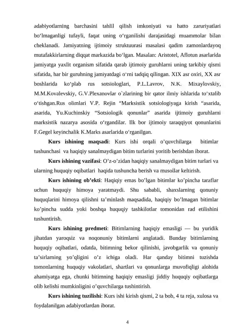 BITIMNING BOSHQA YURIDIK FAKTLARDAN FARQI.Kurs ishi 4