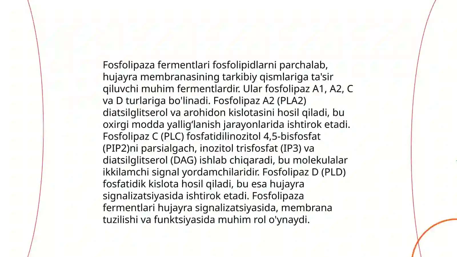 Fosfolipidlar almashinuvi buzilishi 4