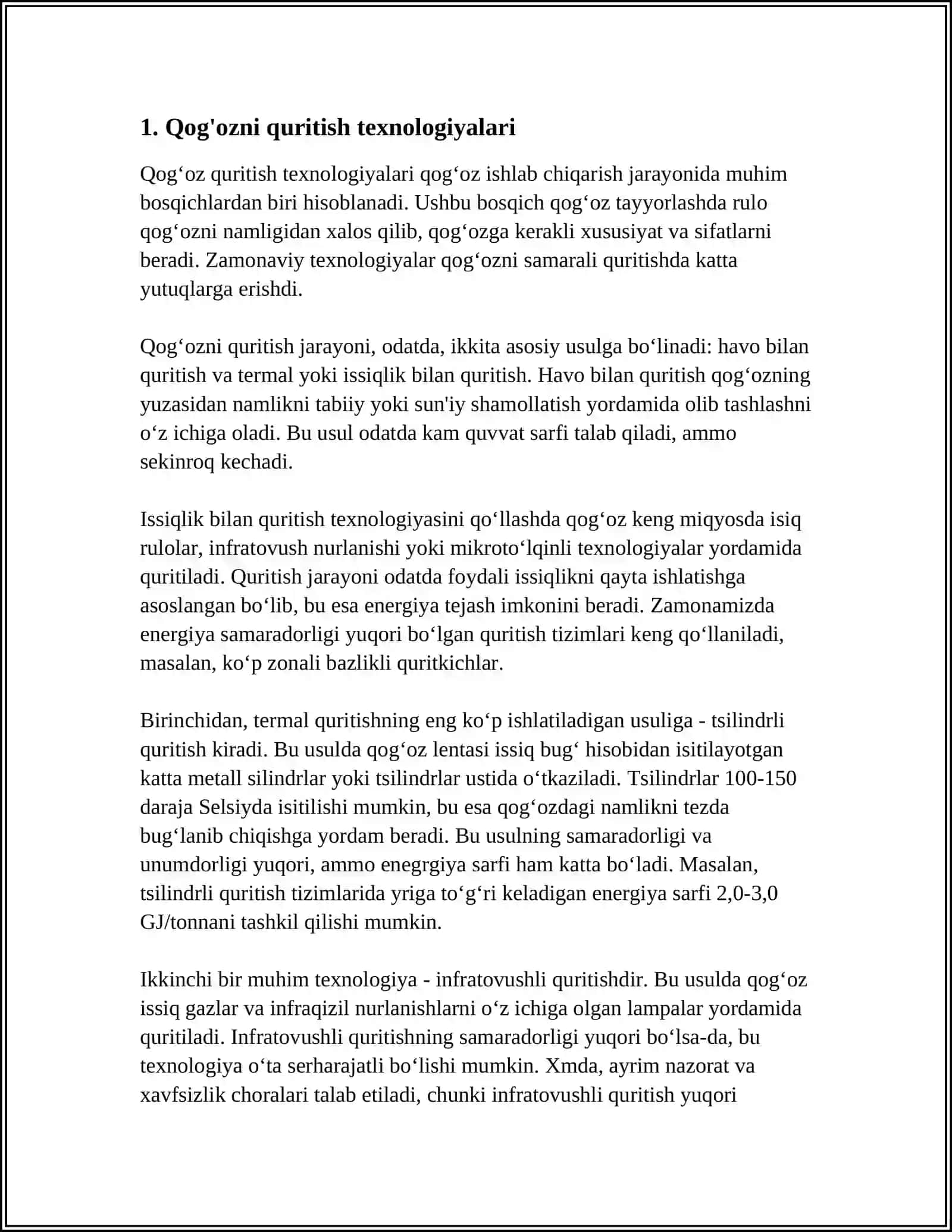 QOG'OZNI JIXOZNING QURITISH BOLIMIGA UZATISH 4