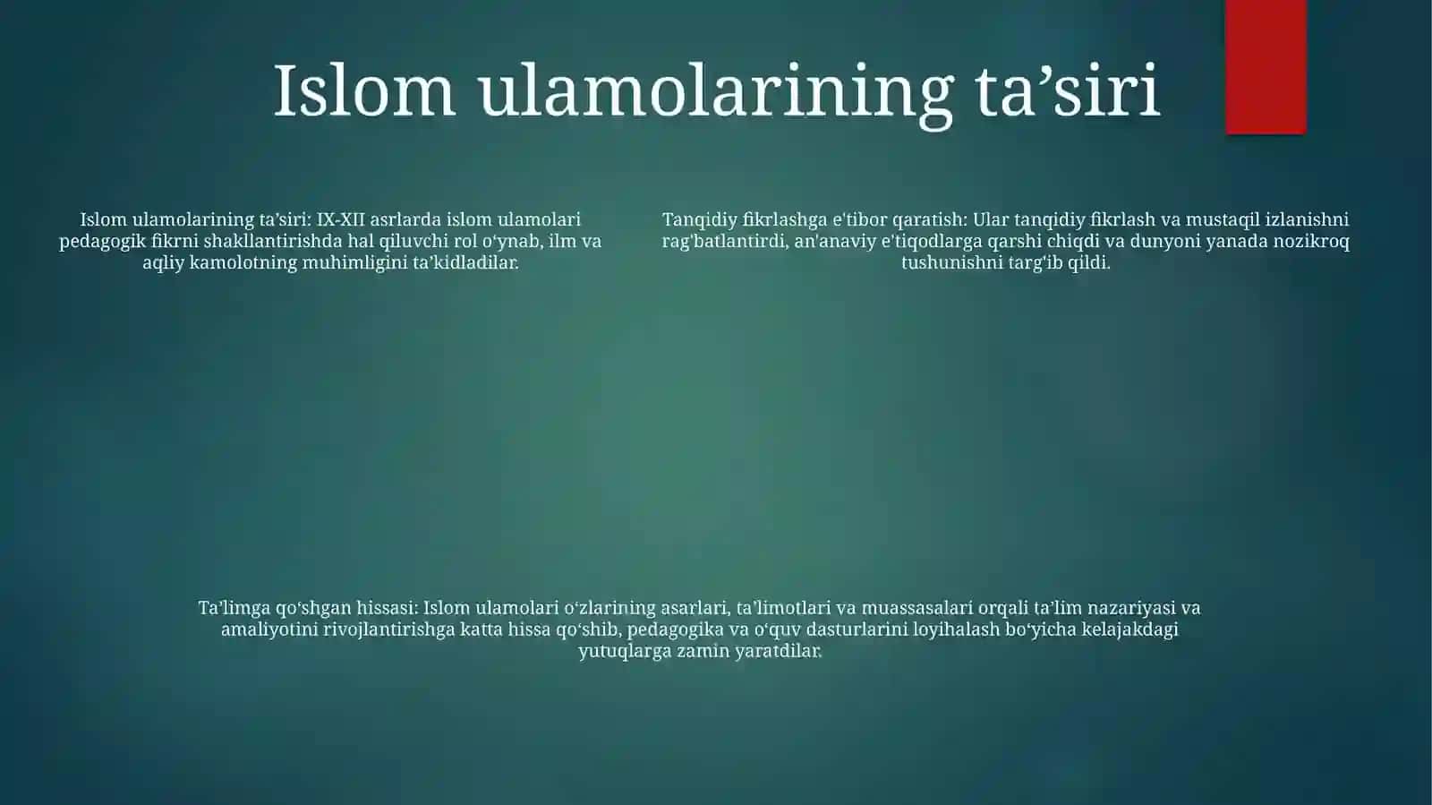 Ix Xii Asrlar Sharq Uyg‘Onish Davrida PedagogikFikrlarningRivojlanishi 4