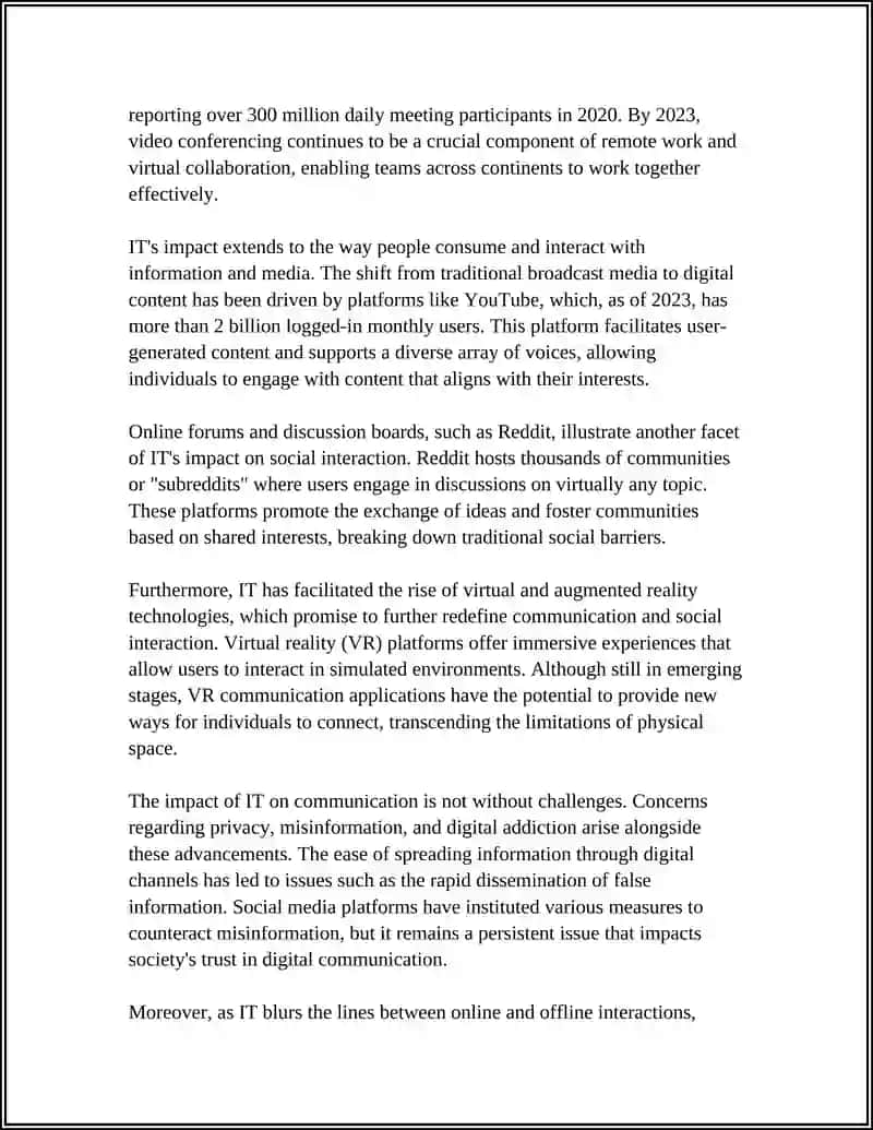 Impact of IT on Communication and Social Interaction 4